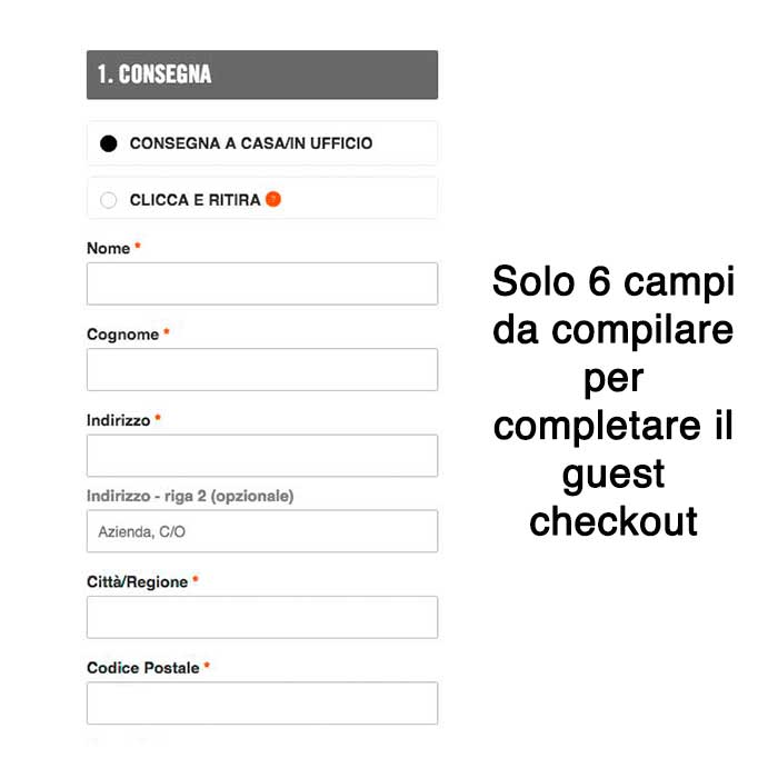 Ottimizzazione del processo di pagamento in un ecommerce - esempio sito Nike