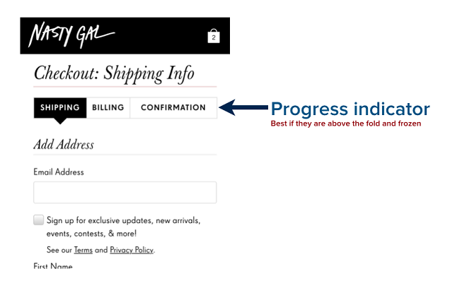 Ecommerce checkout design