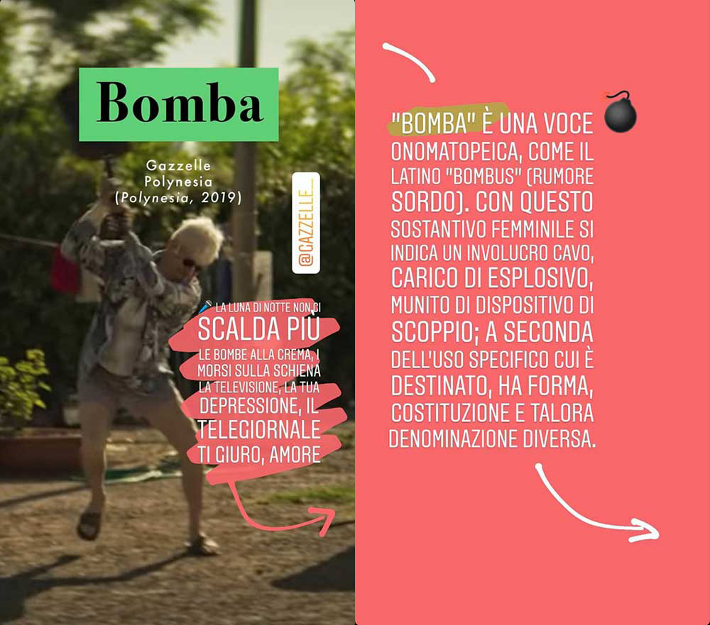 Instagram stories del profilo di Treccani