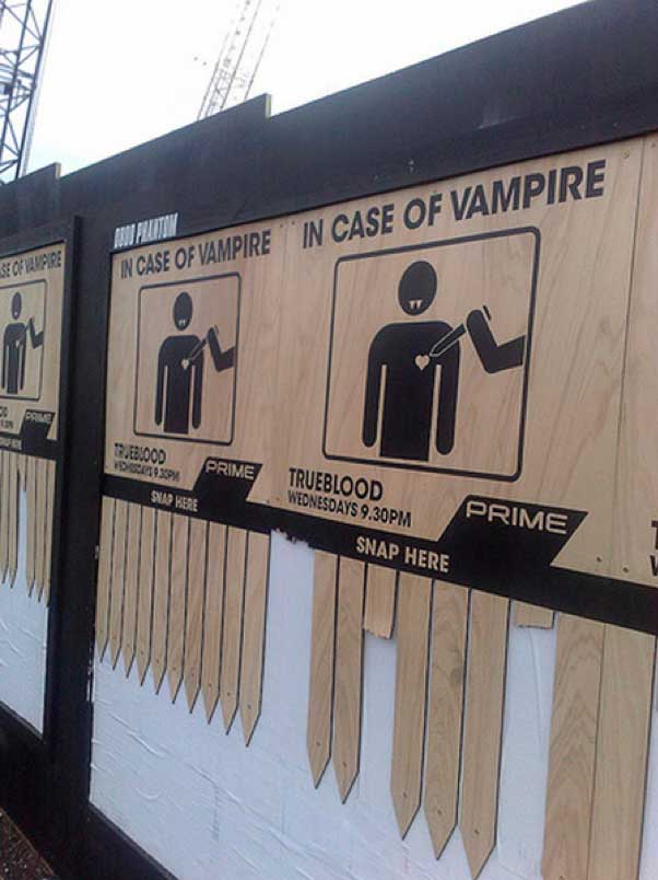 La promozione della serie TV sui vampiri True Blood